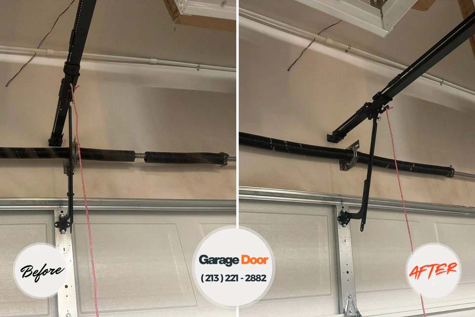 Before and after: garage door repair Nicholasville, KY
